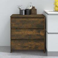 Berkfield Home Sideboard Smoked Oak 70x41x75 cm Engineered Wood in Brown | Size: 70 x 41 x 75 cm