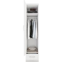 Seconique Nevada 1 Door 1 Drawer Wardrobe in White