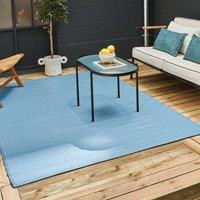 THE RUGS Outdoor Rug - Easy to Clean Reversible Waterproof Plastic Outdoor Rugs for Garden Patio Balcony Camping - Plain | Urban 1000 Blue
