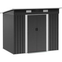 OUTSUNNY 7 x 4ft Outdoor Garden Storage Shed Tool Storage Box for Backyard Patio in Black