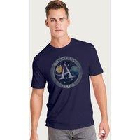 NASA Men's Apollo Program Logo Badge Distressed T-Shirt in Navy | Size: Medium