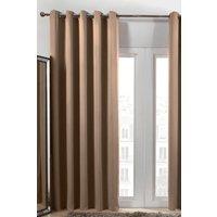 OHS Pair of Thermal Ready Made Eyelet Blackout Curtains in Beige | Size: 167 cm width x 228 cm drop