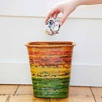 Paper High Reclaimed Newspaper Waste Paper Basket in Orange