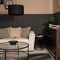 ValueLights Reni Black Fabric Easy Fit Drum Ceiling Lamp Shade | Size: Large