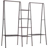 Metal Clothing Rack with 4-Tier Grid Shelves