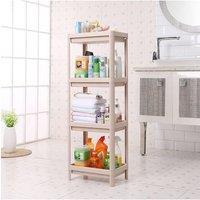 4-Tiers Freestanding Plastic Corner Storage Rack For Bathroom or Kitchen