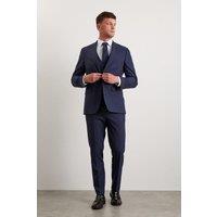 Burton Men's Navy Marl Tailored Fit Suit Jacket | Size: 44R