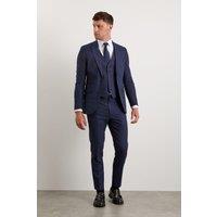 Burton Men's Navy Marl Skinny Fit Suit Jacket | Size: 38R