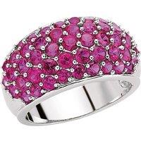 Sterling Silver Ruby-Red CZ Domed Pave Bombay Dress Ring - GVR398RU