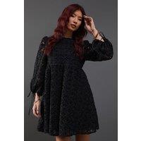 Flower Tissue Organza Smock Mini Dress