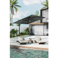 Solar-Powered Outdoor Square Cantilever Parasol with Lights
