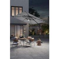 Solar-Powered Outdoor Square Cantilever Parasol with Lights