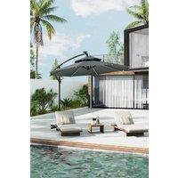 Garden Double-Top Umbrella Parasol with Solar Lights