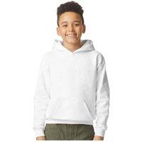 Gildan Softstyle Ringspun Cotton Midweight Hoodie in White | Size: 5 Years