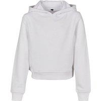 Build Your Brand Girl's Cropped Hoodie in White | Size: 4-6 Years
