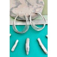 Otis Jaxon London Women's Multi-Hoop Abstract Sterling Silver Oval Hoop Earrings