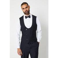 Burton Men's Black Tailored Fit Tuxedo Suit Waistcoat | Size: Small