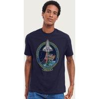 NASA Men's STS 116 Discovery Mission Badge Distressed T-Shirt in Navy | Size: Large