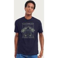 Volkswagen Men's The Original Beach Bus T-Shirt in Navy | Size: Small