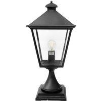 Netlighting Turin Grande 1 Light Outdoor Pedestal Lantern Black IP54 E27