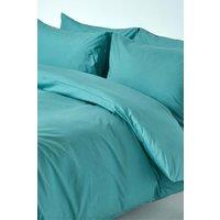 Homescapes Egyptian Cotton Duvet Cover with Pillowcase, 200 TC in Teal | Size: Super King