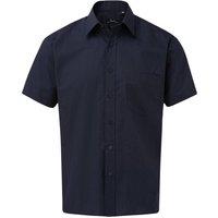 Premier Men's Short Sleeve Poplin Shirt in Navy | Size: 21 inches