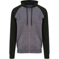 AWDis Men's Just Hoods Baseball Zoodie in Charcoal | Size: Small