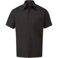 Premier Men's Short Sleeve Poplin Shirt in Black | Size: 18.5 in