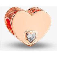 Rosa Lea Women's White Offset Heart Charm AM-2THB005906-White in Gold