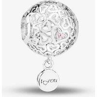 Rosa Lea Women's I Love You Round Hearts Charm AM-2THB007404 in Pink