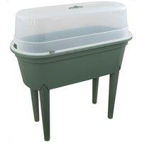 idooka Mini Greenhouse Propagator Legs Outdoor Garden Storage Raised Planter Garden Flower Herb Green