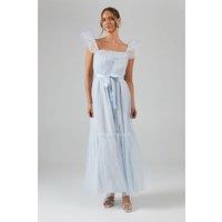 Debut London by Coast Bardot Tiered Mesh Bridesmaid Dress