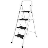 Home Discount Home Vida 4 Step Folding Ladder With Anti-Slip Mat in White