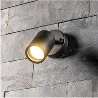 CGC Lighting 'Leon' Black Stainless Steel Adjustable Outdoor Wall Spotlight