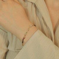 The Colourful Aura Minimalistic Black Beaded Stone Slim Mangalsutra bracelet | Size: 8 inches