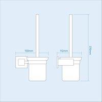 Nes Home Rensa Square Toilet Brush & Holder in Silver