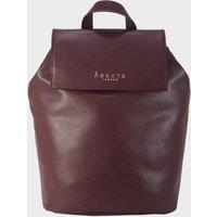 Assots London Women's JERMYN' Classic Full Grain Leather Flap-over Backpack in Burgundy