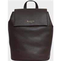 Assots London Women's JERMYN' Classic Full Grain Leather Flap-over Backpack in Brown