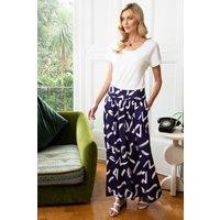 Hot Squash Women's Luxury Roll Top Maxi Skirt in Mid Navy | Size: 8