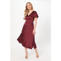 Satin Cut Out Back Midi Dress