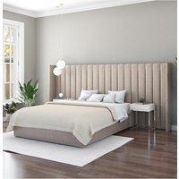 Aspire Grandeur Headboard in Eire Linen Grey in Natural