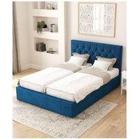 Aspire Olivier Electric Adjustable Bed Upholstered in Plush Velvet Fabric with Pocket Sprung Mattress UK Made in Navy | Size: Single