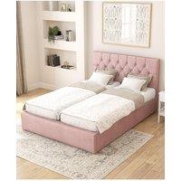 Aspire Olivier Electric Adjustable Bed Upholstered in Plush Velvet Fabric with Pocket Sprung Mattress UK Made in Light Pink | Size: Single