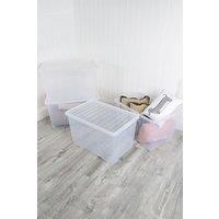 Wham Crystal 4 x 102L Stackable Plastic Storage Boxes with Lids Clear