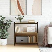 Berkfield Home Bookshelf Sonoma Oak 80x30x78.5 cm Engineered Wood & Iron in Brown
