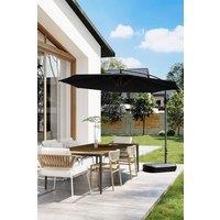 Black Large Garden Cantilever 3m Banana Parasolwith Plastic Base