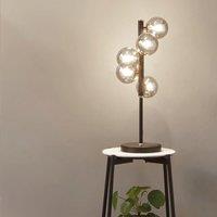Ruma Retro Glass Ball & Metal Table Lamp Industrial Art Deco Design in Black