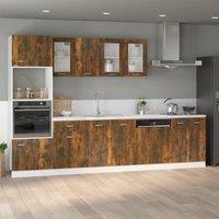 Berkfield Home Bottom Cabinet Smoked Oak 60x46x81.5 cm Engineered Wood in Brown