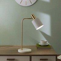 Ruma Minimalist Modern Black & Copper Table Lamp For Living Room in White