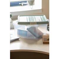 Wham Clip 3x 9L Square Plastic Storage Boxes with Clip Lock Lids in Green